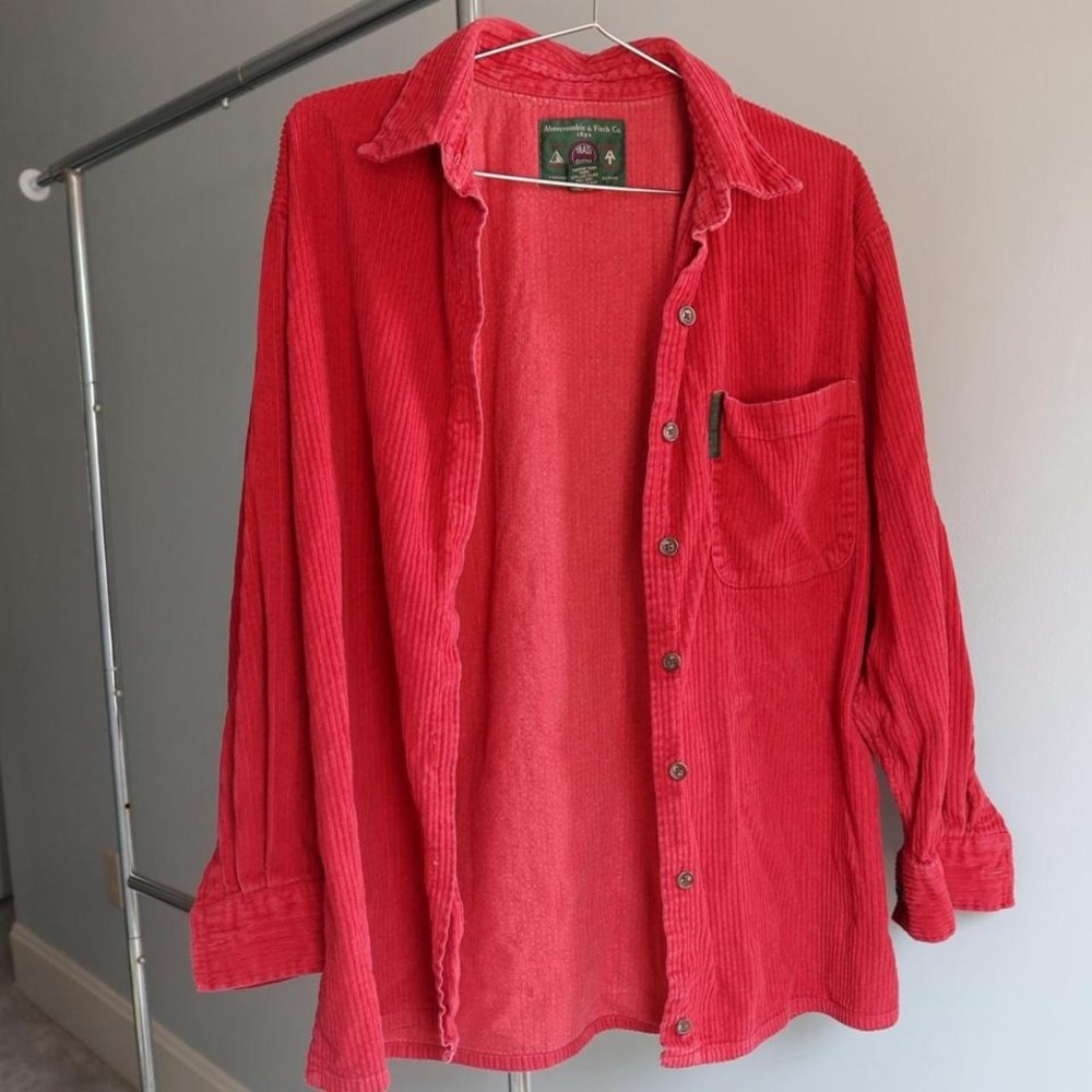 Vintage‎ red corduroy button-up Abercrombie & Fitch
